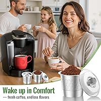 Vista 7 de CAPMESSO K-Cups reutilizables para Keurig 1.0: cápsulas de café recargables de acero inoxidable - Filtro de café de metal universal para cafetera