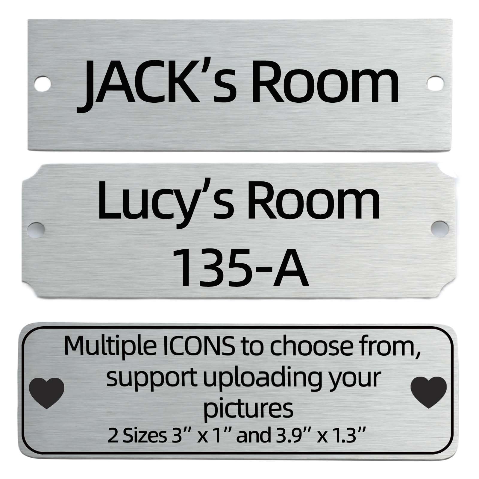 QIPAN Metal House Numbers Sign,Mailbox Numbers House Address Plaques,Indoor/Outdoor Use,Doorplate,Laser Engraving Personalized Address Signs for House,Apartment,Mailbox,Classroom (Silver, Medium)