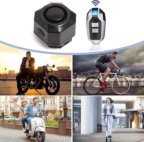 Miniatura 6 de Bocina de bicicleta alarma de vehículo eléctrico inalámbrico sistema de alarma de vibración con sensor de movimiento, alarma antirrobo impermeable
