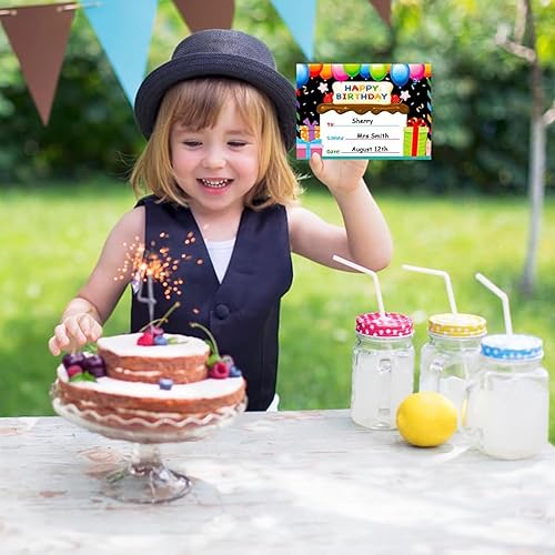 Miniatura 3 de D24TIME Certificados de cumpleaños para el aula de los niños  36 piezas de regalos de feliz cumpleaños para estudiantes, profesores, suministros