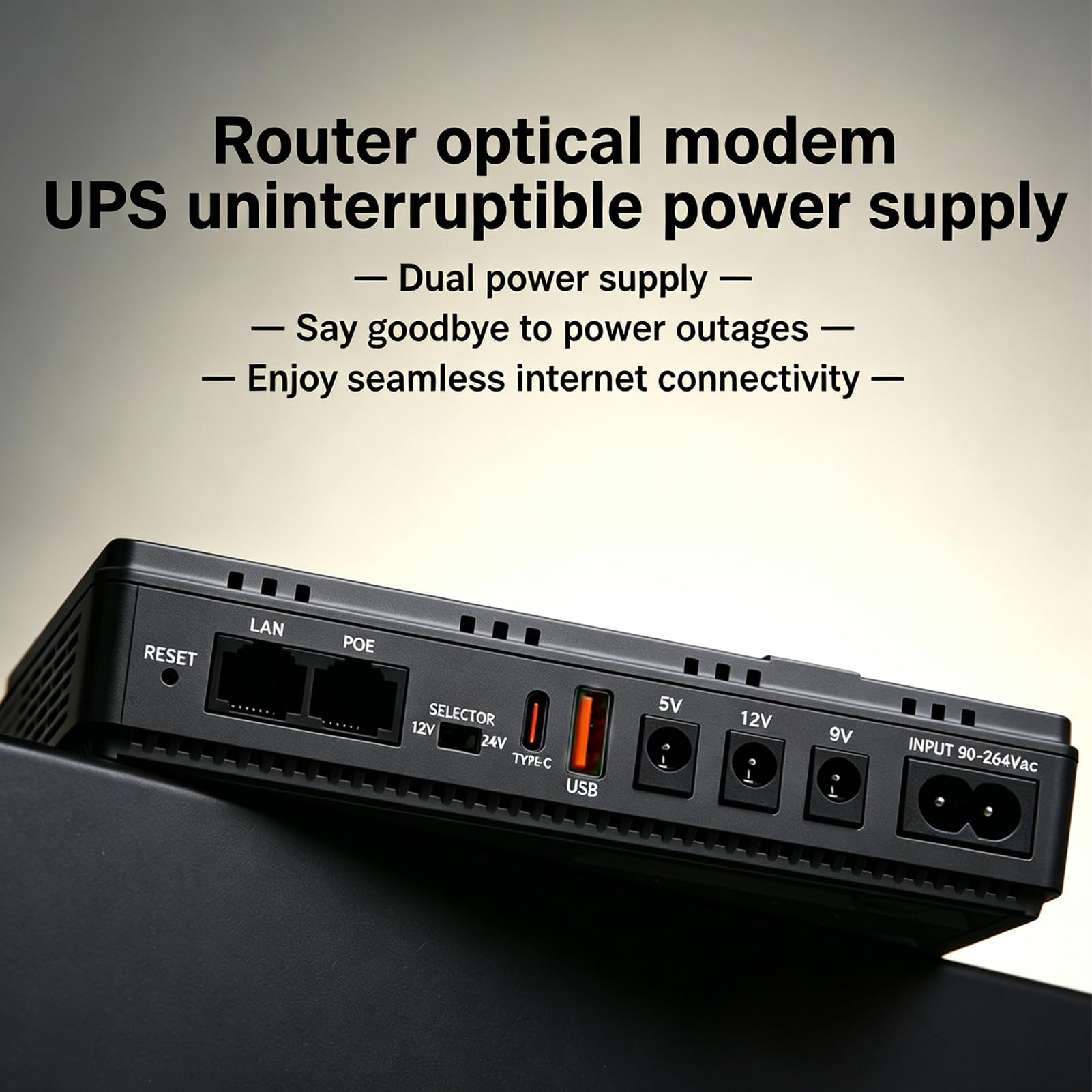 Gruppo di continuità UPS Mini Portatile 8000mAh Alimentazione Ininterrotta per Router con Uscita USB DC Tipo C POE per Modem Router Telecamera di Sicurezza (Spina degli Stati Uniti)