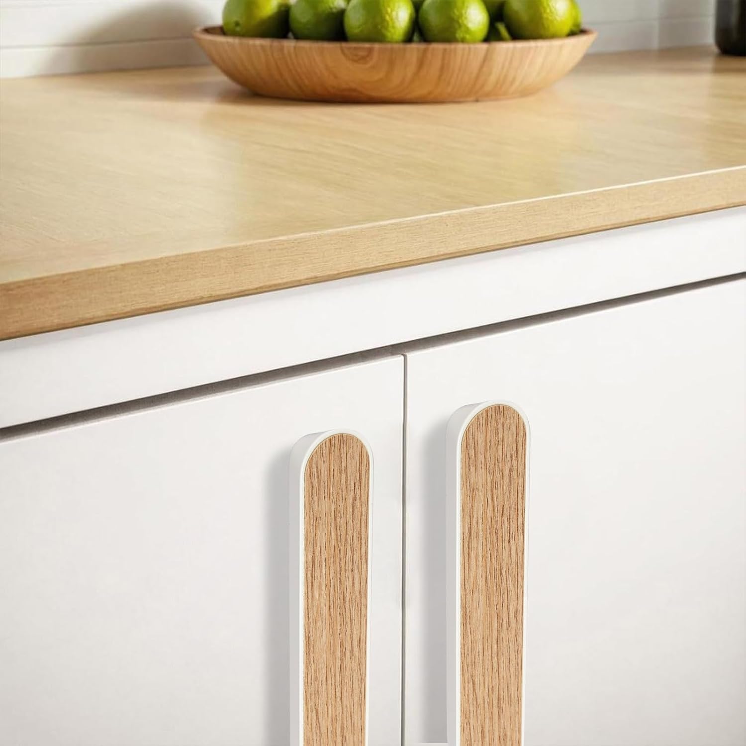 2 Pcs Kitchen Drawer Handle Door Cabinet Pulls Zinc Alloy Handle Modern White Hardware for Wardrobe Bathroom Dresse (0mm) (96mm)