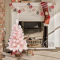 Vista 27 de CCINEE 3Ft Artificial White Tabletop Hinged Christmas Tree with Metal Stand - 130 Branch Tips Mini Christmas Tree for Xmas Party Supplies Home