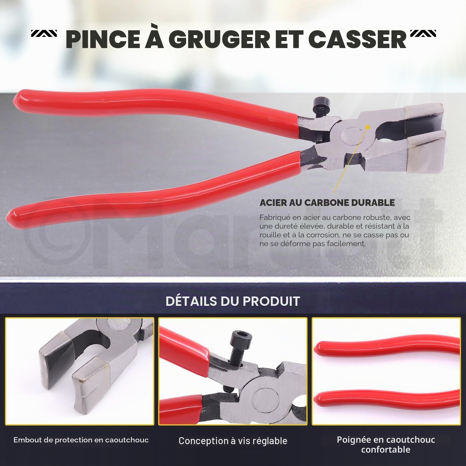 Kit de 9 pièces d'outils de découpe de verre comprend un coupe-verre circulaire ajustable, des pinces à verre avec embout en caoutchouc, embout en carbure à alimentation en huile de 2 mm à 20