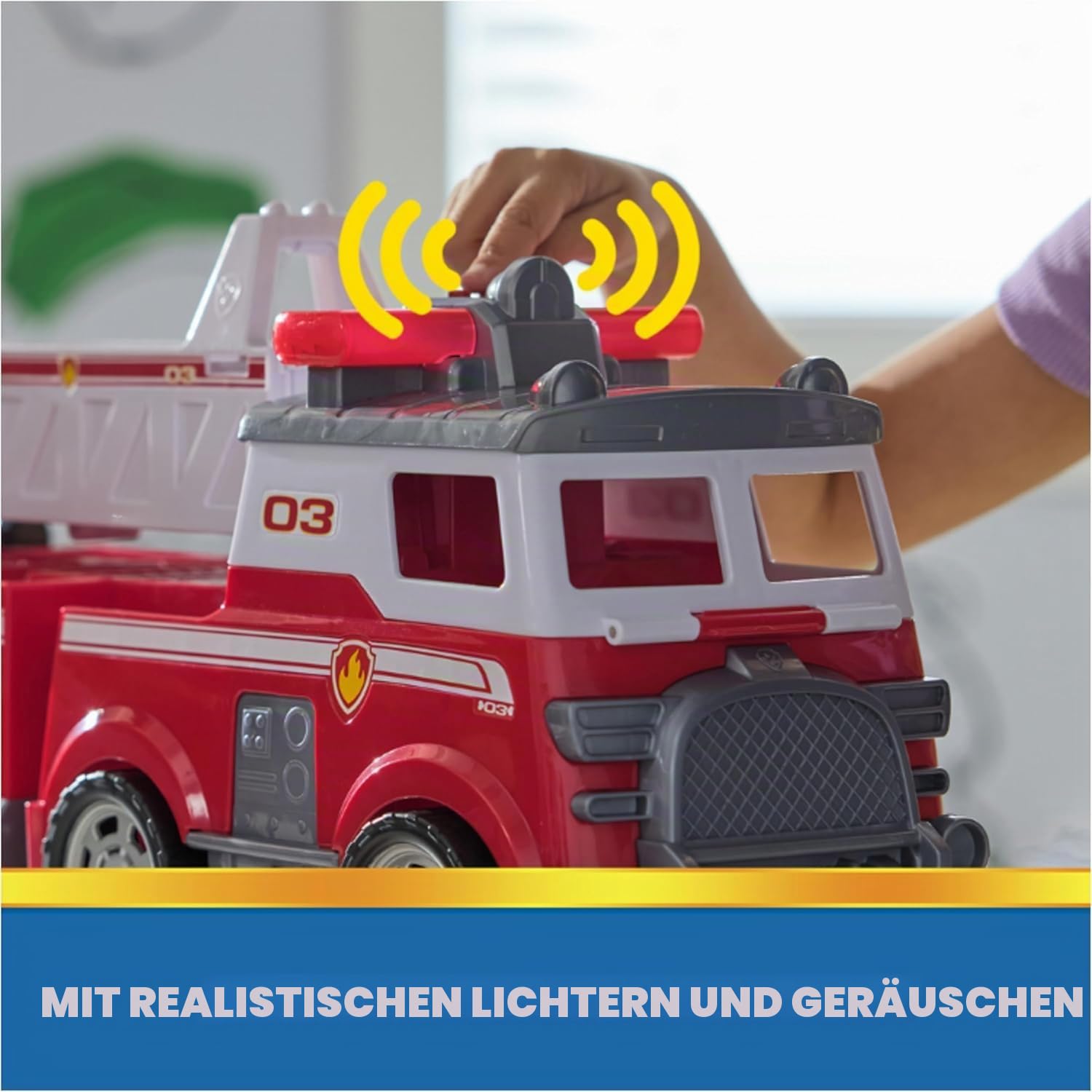 PAW PATROL - Marshall Feuerwehrauto mit ausziehbarer Leiter (2024), Licht und Geräuschen, Mini-Fahrzeug, Chase, Marshall und Skye Figuren, Spielzeug für Jungen und Mädchen, ab 3 Jahren