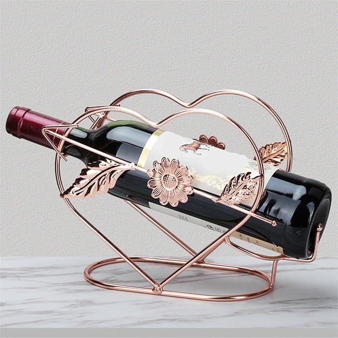 Soporte para Botellas de Vino en Forma de Corazón de Metal miniatura 2
