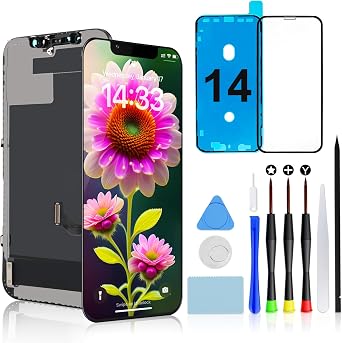 Brinonac for iPhone 14 Screen Replacement Kit - 6.1 inch Full HD LCD Display, Touch Digitizer Assembly Set with Repair Tools and Tempered Glass Protector