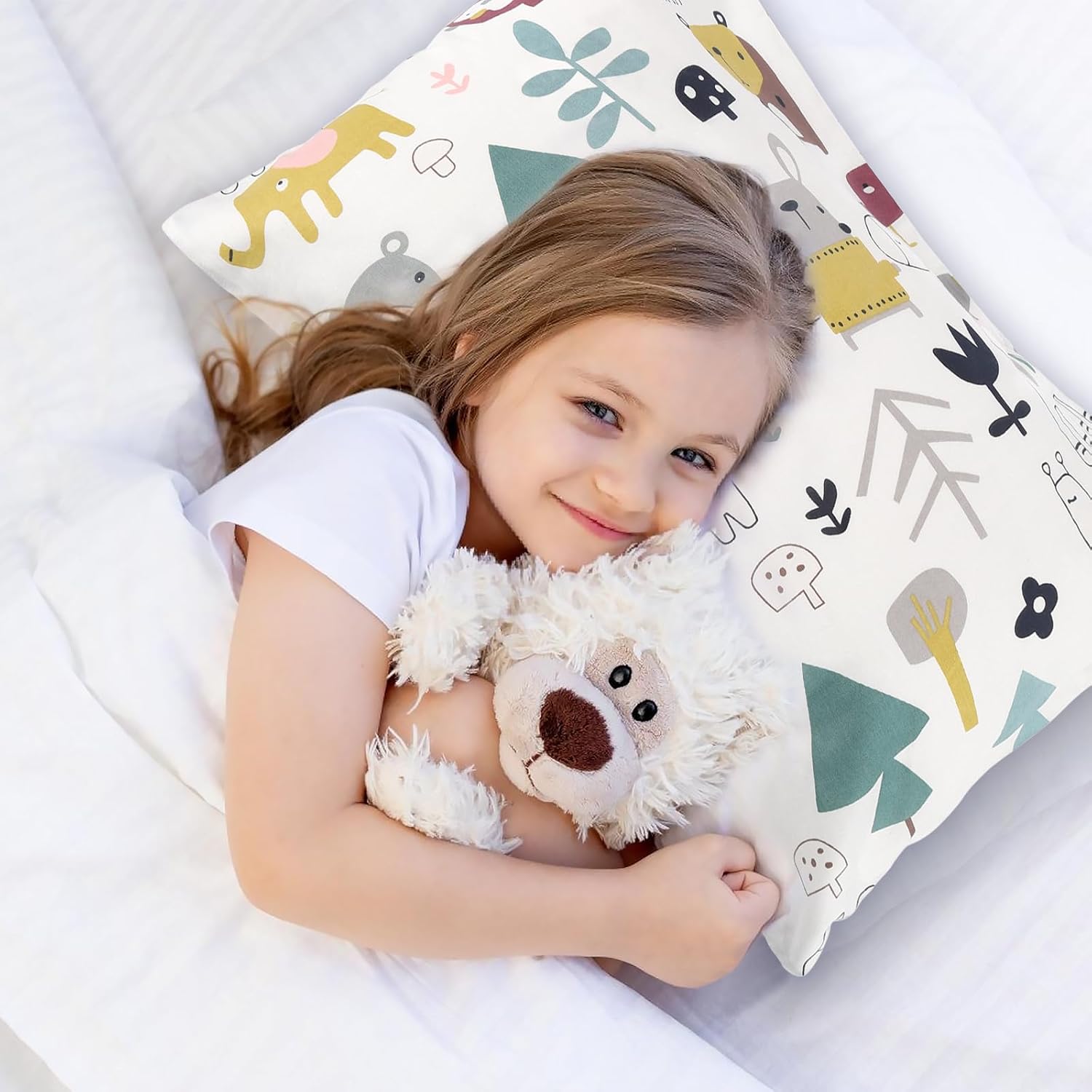 Gina Era Ergonomic Toddler Pillowcase,(2 Pack) 100% Cotton Pillowscase, Size:14 * 19 inch,Fits Kids Pillows sizesd 13 x 18 or 12x 16 - Machine Washable (style17)