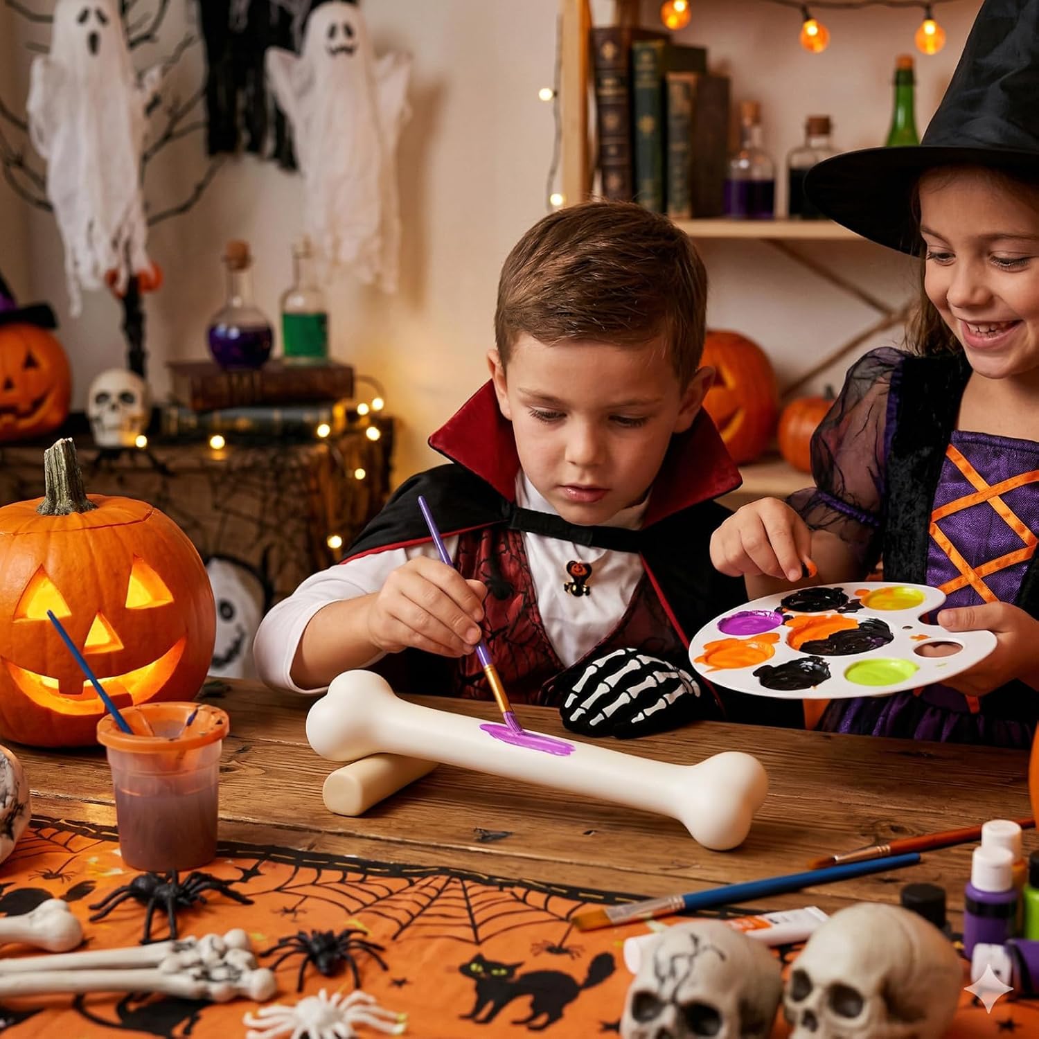 KESYOO 4Pcs Human Skeleton Plastic Bones for Halloween Props Realistic White Dog Bones Model Accessories for Themed Parties Decorations image 5