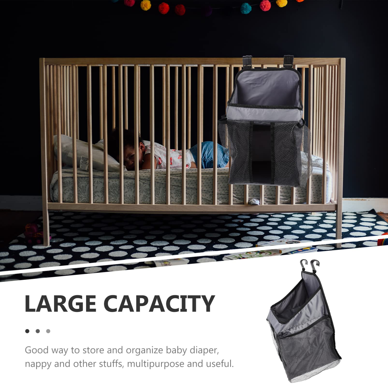 DECHOUS Bolsa Organizadora para Pañales Colgante, Plegable, Mamás | Oxford y Plástico, Uso Exterior o Viaje, Recoge Pañales Húmedos o Secos y Otros Artículos