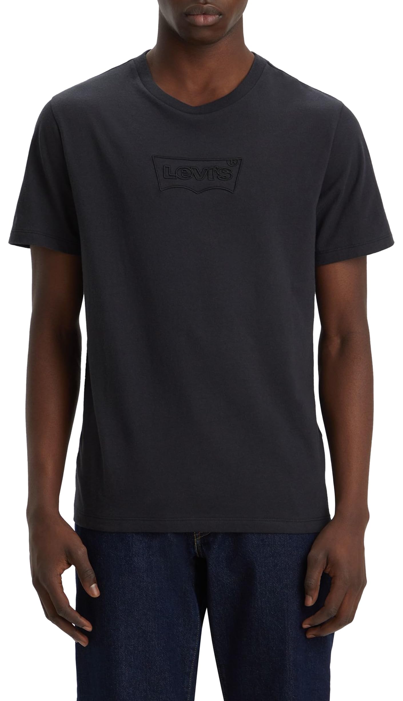 Levi's Men's Graphic Crewneck Tee T-Shirt, Corded Batwing Caviar, S