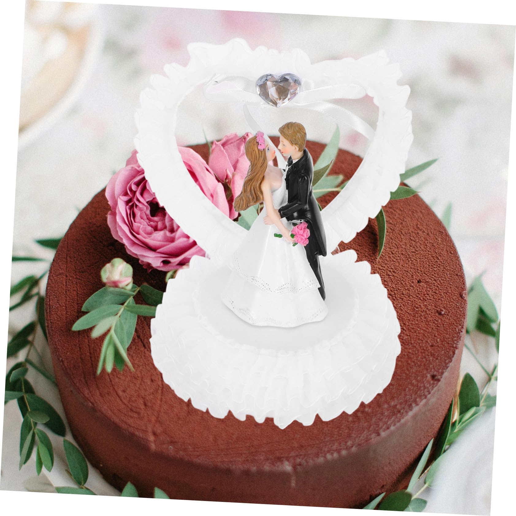 PRETYZOOM 3 Stück Hochzeitsdekorationen Romantische Liebesstatue Hochzeitstorte Ornament Braut Und Bräutigam Figuren Paar Dekoration Herz Kuchenaufsatz Braut Und Bräutigam