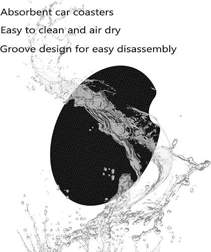 Miniatura 5 de Posavasos de coche de 3.5 pulgadas para portavasos, paquete de 2 posavasos de goma universales antideslizantes grandes para mujeres, accesorios para