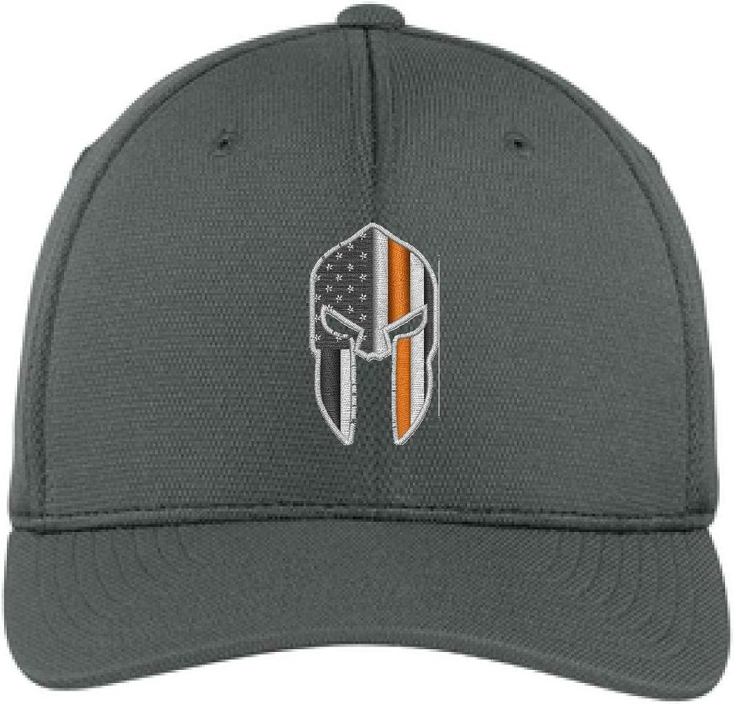 Embroidered Thin Orange Line Spartan Subdued American Flag Search and Rescue SAR Flexfit Flex Fit Baseball Hat