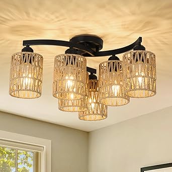 6 Light Semi Flush Mount Ceiling Light