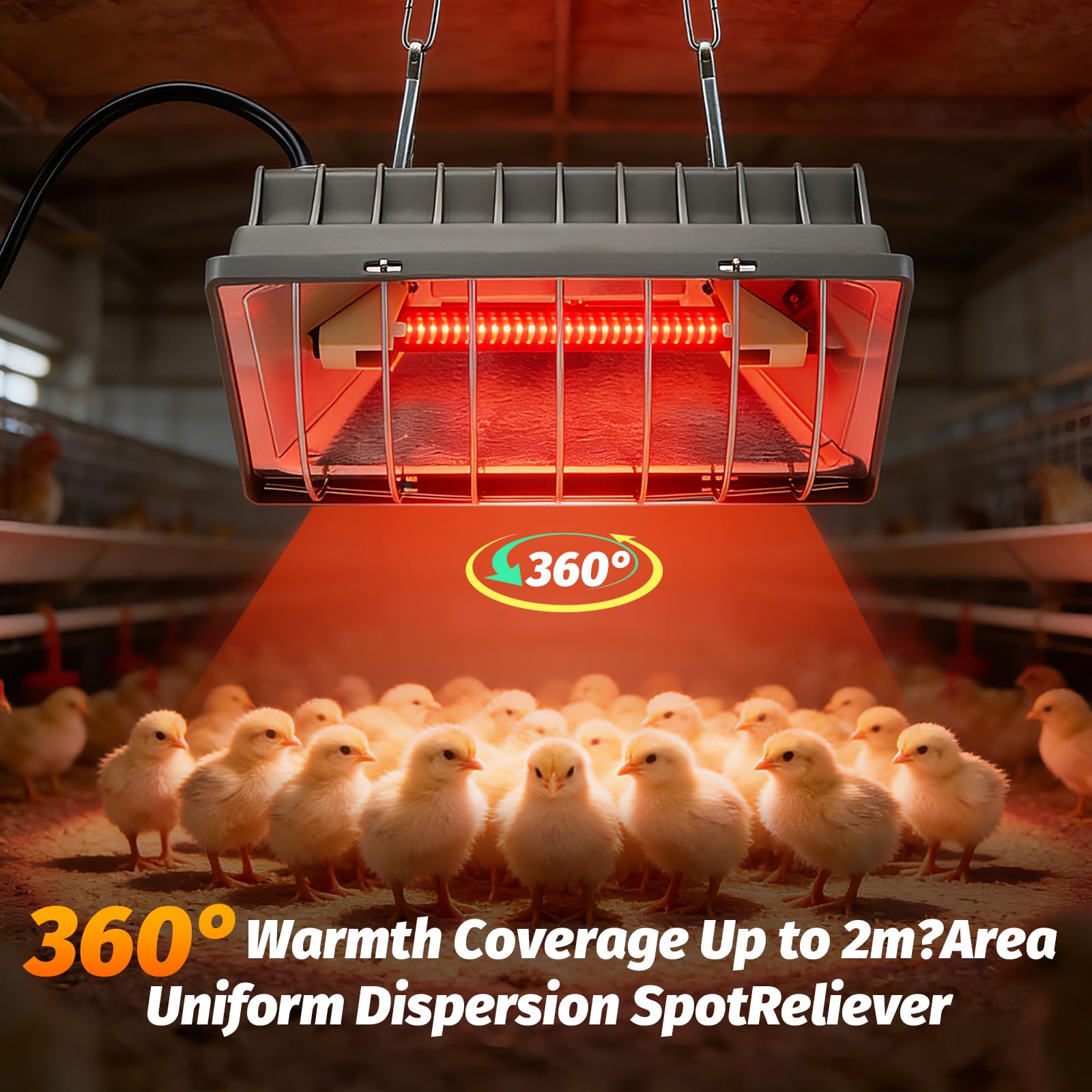 Wärmelampe Hühner, 300W/150W Kohlefaser-Heizlampe Wärmelampe- Hühnerstall, Hühnerstall Heizung mit 1.8 meter Kabel, Wasserdicht Hängende Wärmelampen Tiere für Küken, Ferkel, Hasenstall