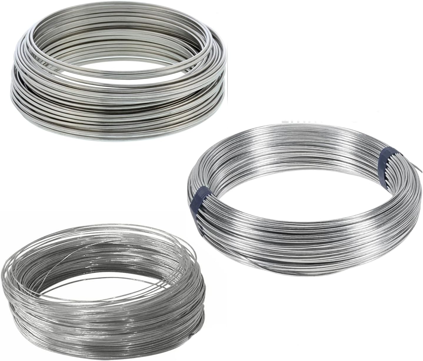 Floral Stem Wire Set - Galvanized Wire for Flower Making (0.5mm, 1mm, 1.5mm - 2M Each)
