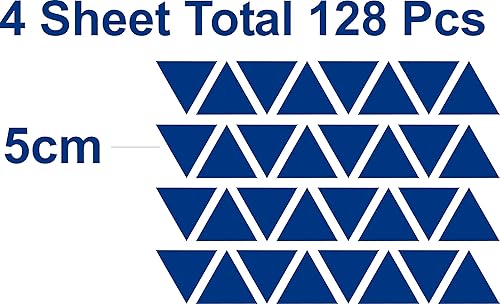 Miniatura 4 de BugyBagy - Calcomanías de pared extraíbles con triángulo azul oscuro, 2 pulgadas, 128 piezas, fáciles de despegar, fáciles de pegar, seguras en