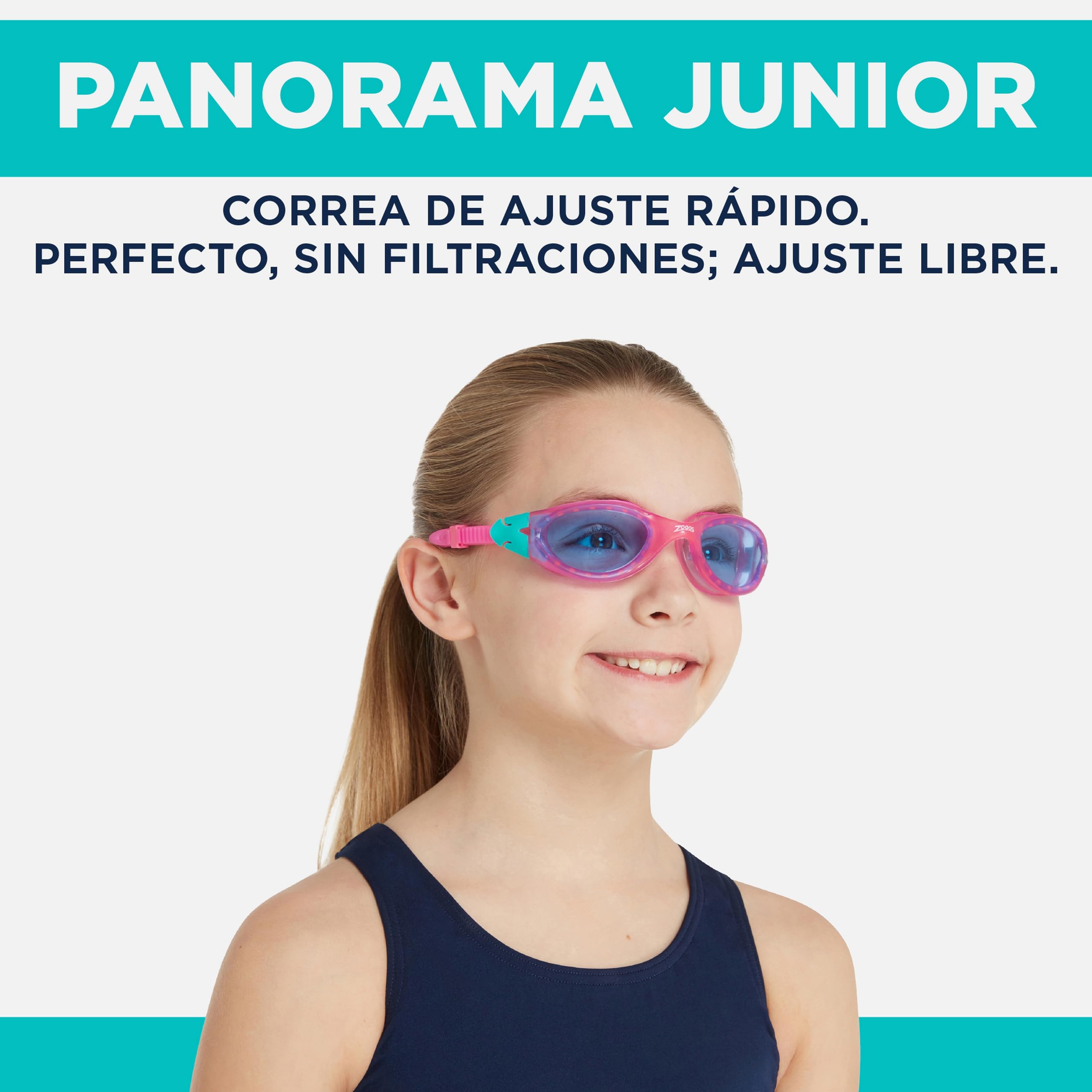 Zoggs Panorama Junior Gafas de Natación para Niños – Gafas de Piscina para Niños Antivaho con Protección UV Tintada, Sello Antifugas y Visión Amplia