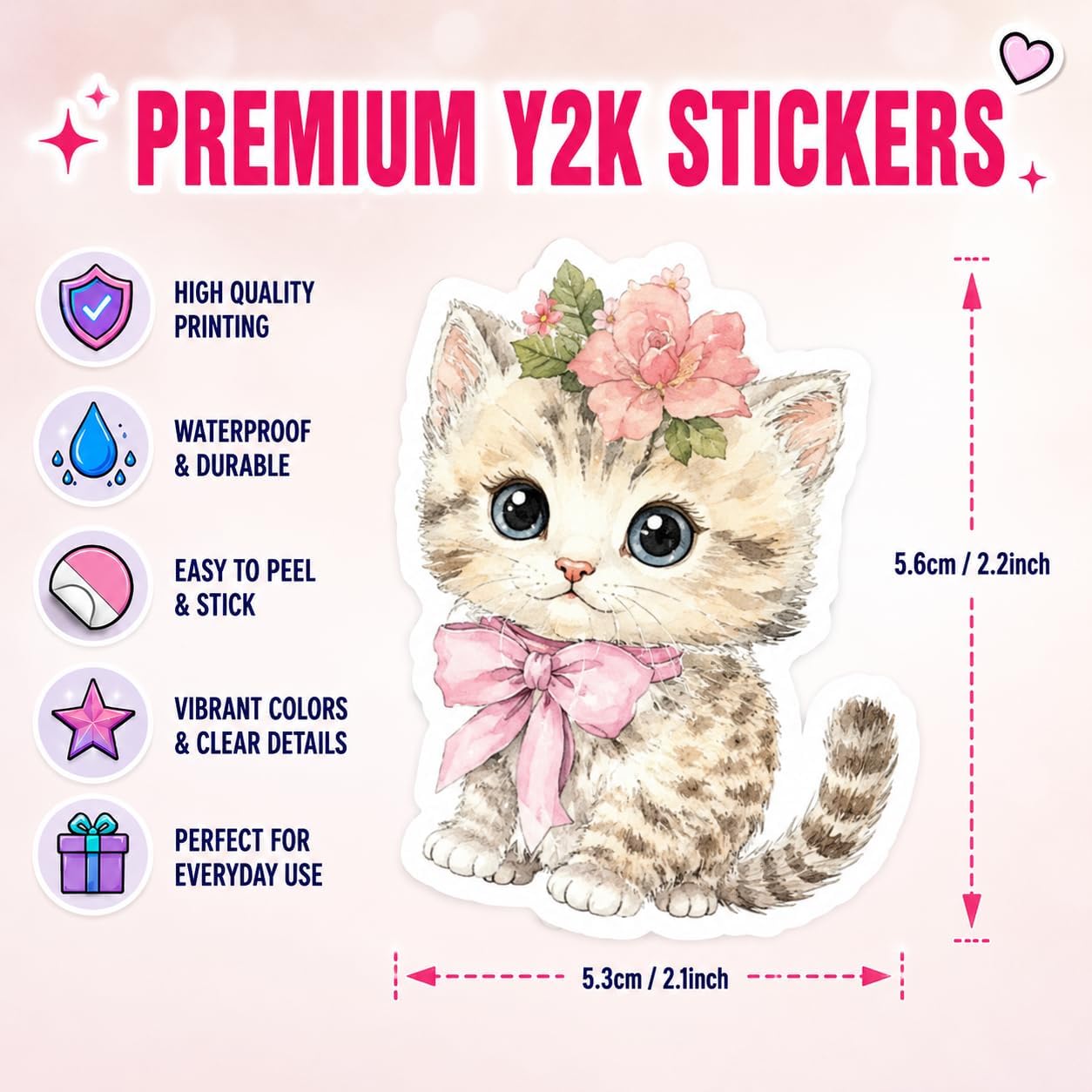100Pcs Pink Vintage Aesthetic Stickers, Cute Coquette Vinyl Decals image 3