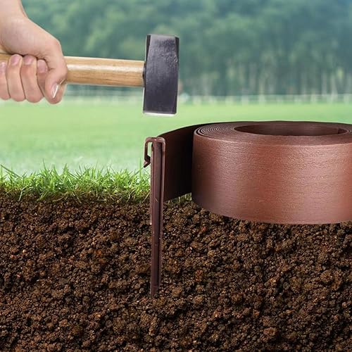 Miniatura 5 de Kit de bordes de paisaje, incluye tabla de terraza de 4 pulgadas de alto y 40 pies de longitud, 20 picos duraderos, tijeras de podar profesionales