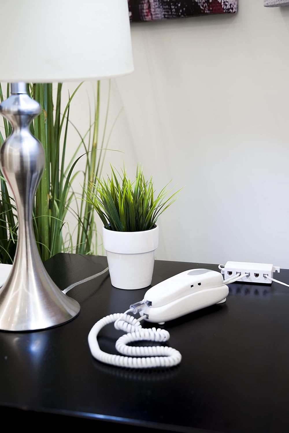 Power Gear Phone Line Adaptor, 2 Pack, 5 Lines FM One Jack, 4C, 5ft Cord, White, 46060