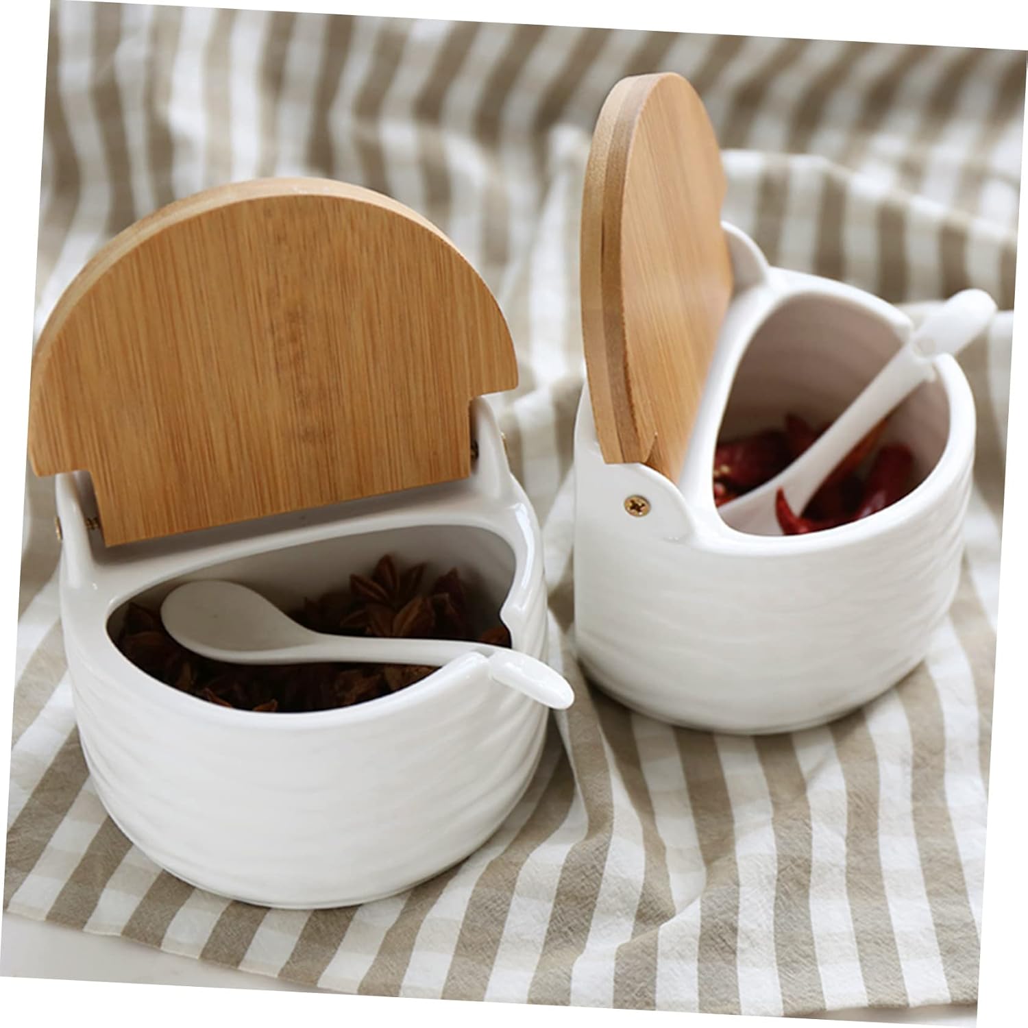 Ceramic Spice Jar Kitchen Condiment Storage Mason Jars Apothecary for Seasonings