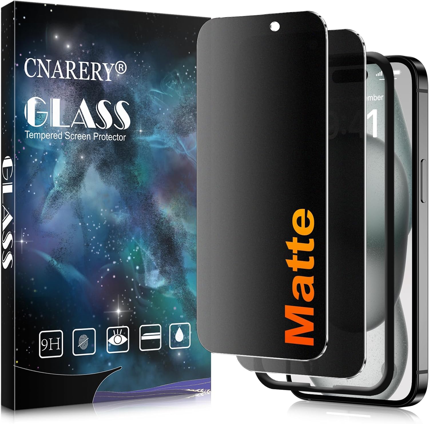 [2 Pack Matte Privacy Screen Protector for iPhone 17 Pro Max, Anti-Glare Anti-Reflection and Anti-Fingerprint, Anti-peeping 9H Tempered Glass Film, Smooth Touch