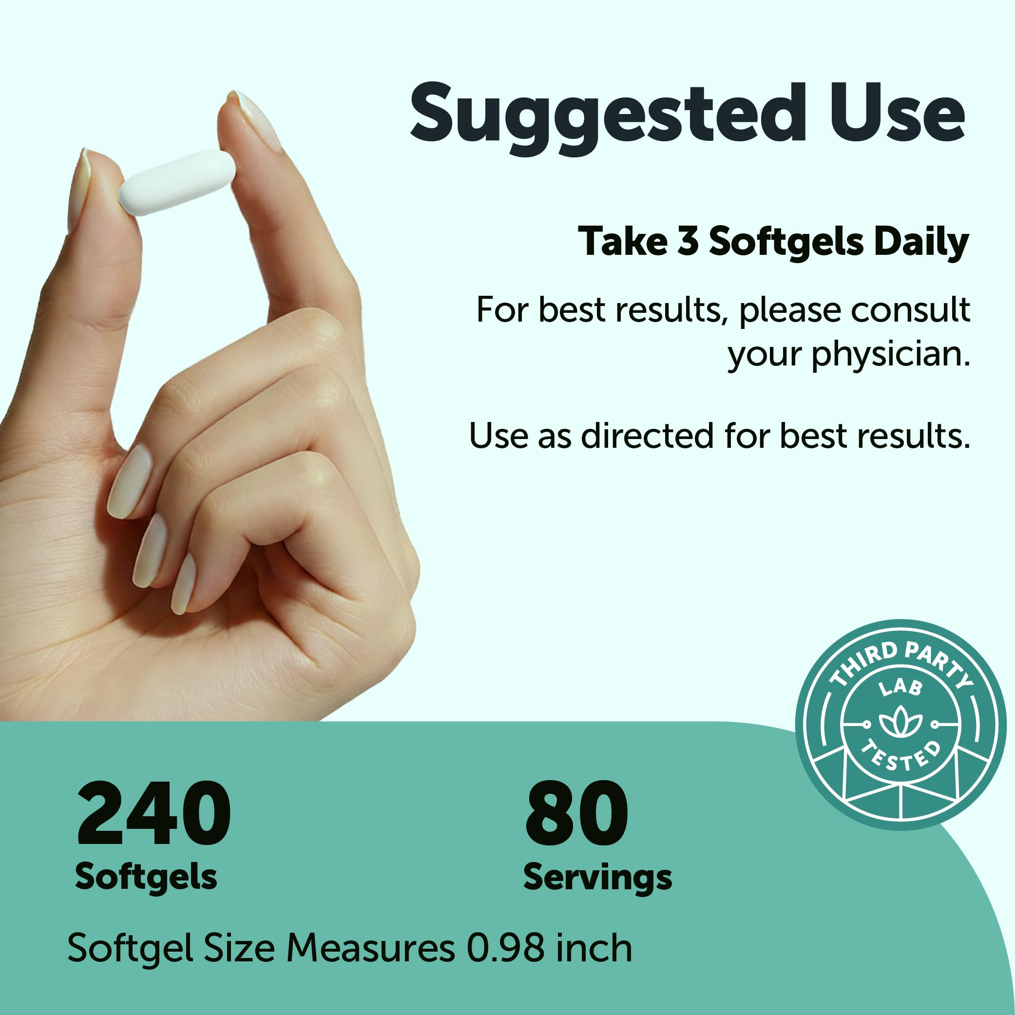 Alpha GPC 600mg per Serving with MCT Oil, 240 Softgels — Amazon image 3
