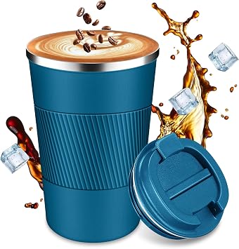 Insulated Travel Coffee Cup with Leak Proof Lid,To Go Camping Stainless Steel Vacuum Coffee Mug, Reusable Coffee Tumblers Hot & Cold Drinks Gifts Multiple Sizes and Colors