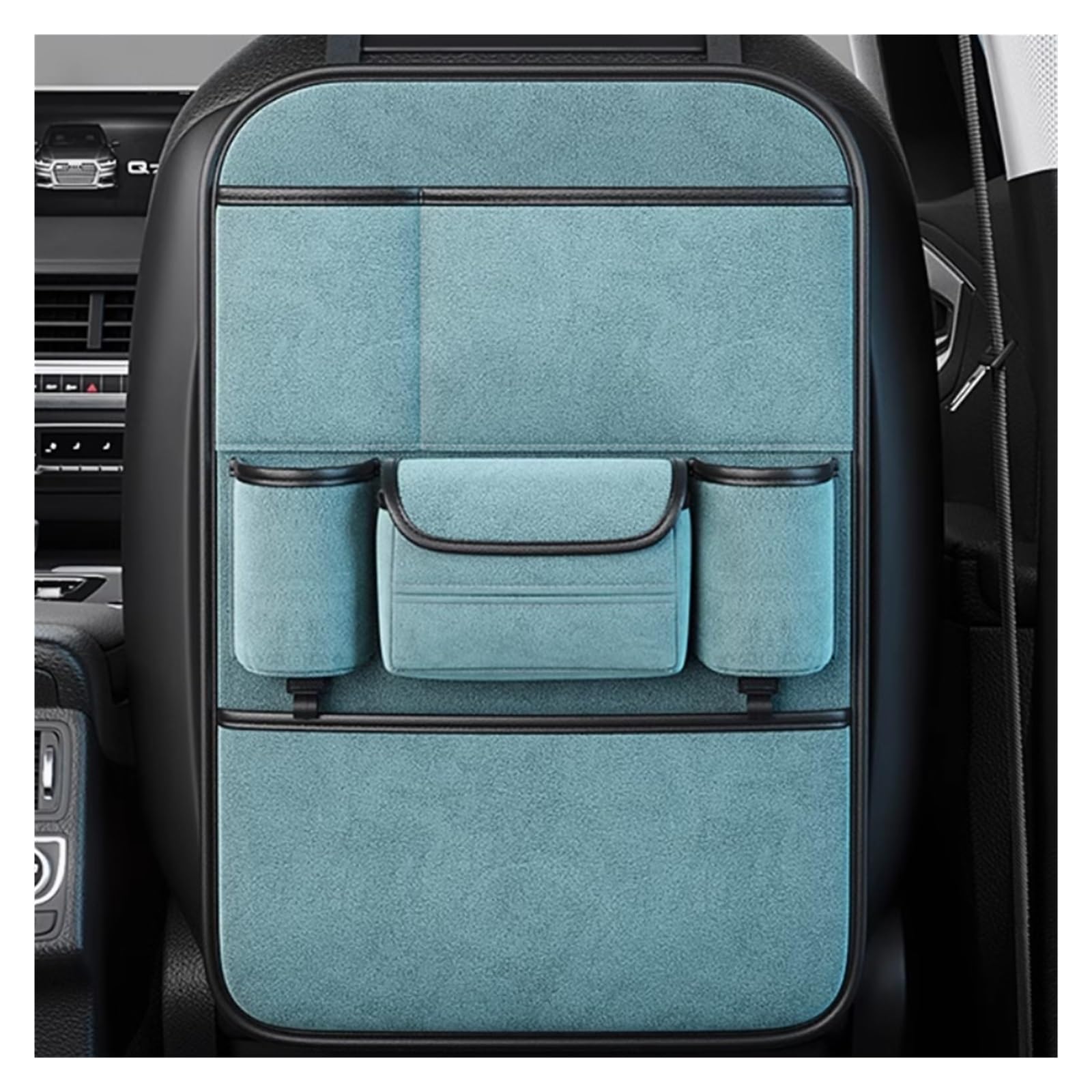 XINYUNFEI Car Seat Organiser for Toyota Izoa Vios Prius Reiz, Car Organiser Back Seat For Kids, Car Accessories With 11 Inch Car Ipad Holder Back Seat for Travel(Cyan,One)