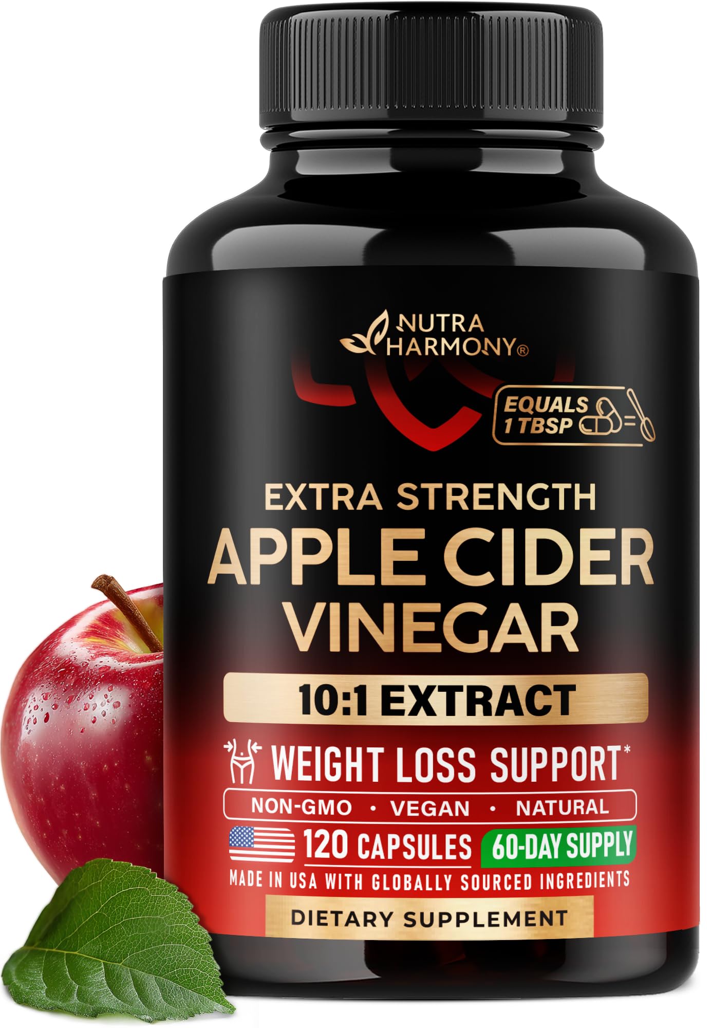 

                                                    Apple Cider Vinegar Capsules - 100% Natural Pure A