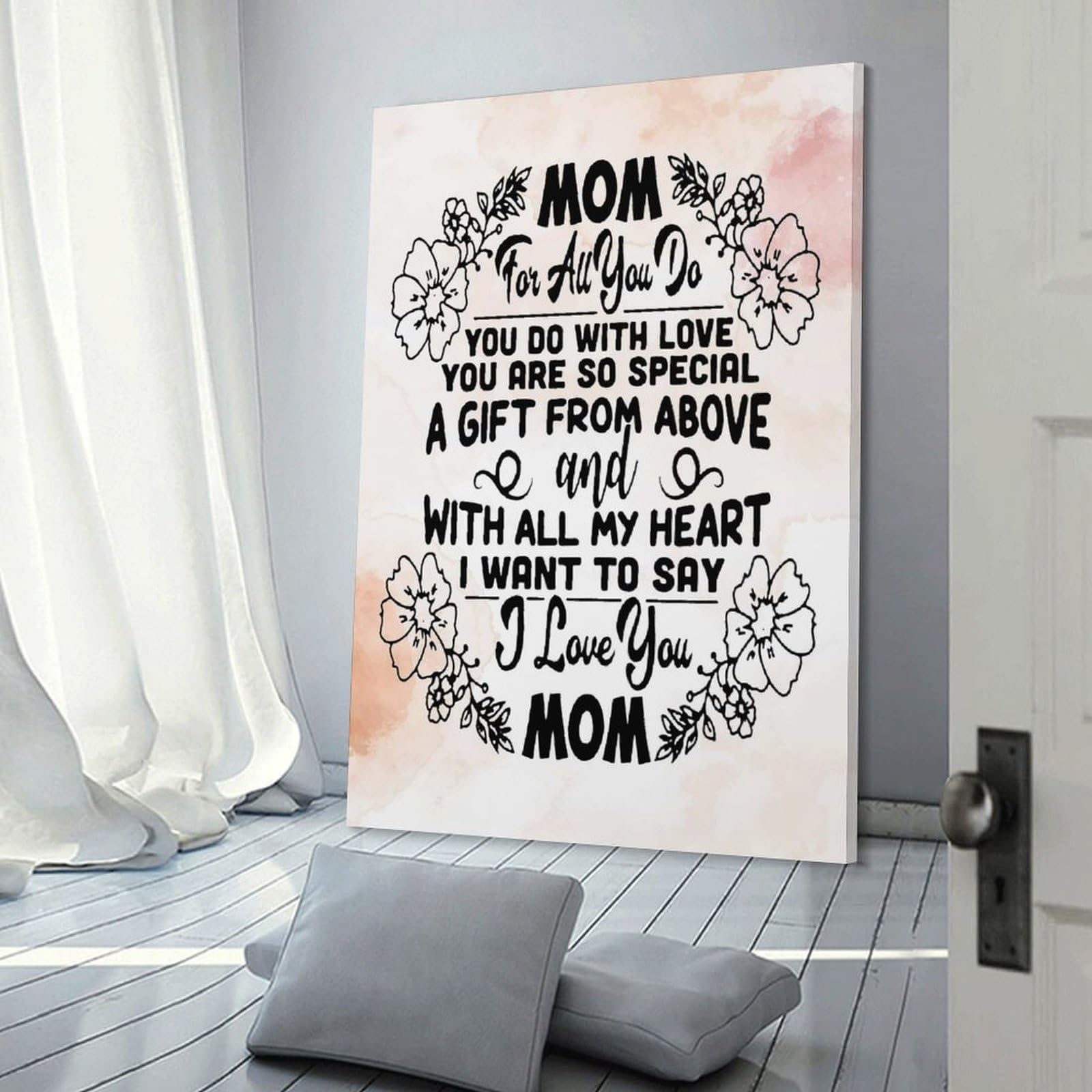 Junmoney To My Mom I Love You Wall Picture Print 12x18inch(30x45cm), for Home Walls, Creative Rooms Or Shared Spaces, Stylish Home Artwork for Focal Walls