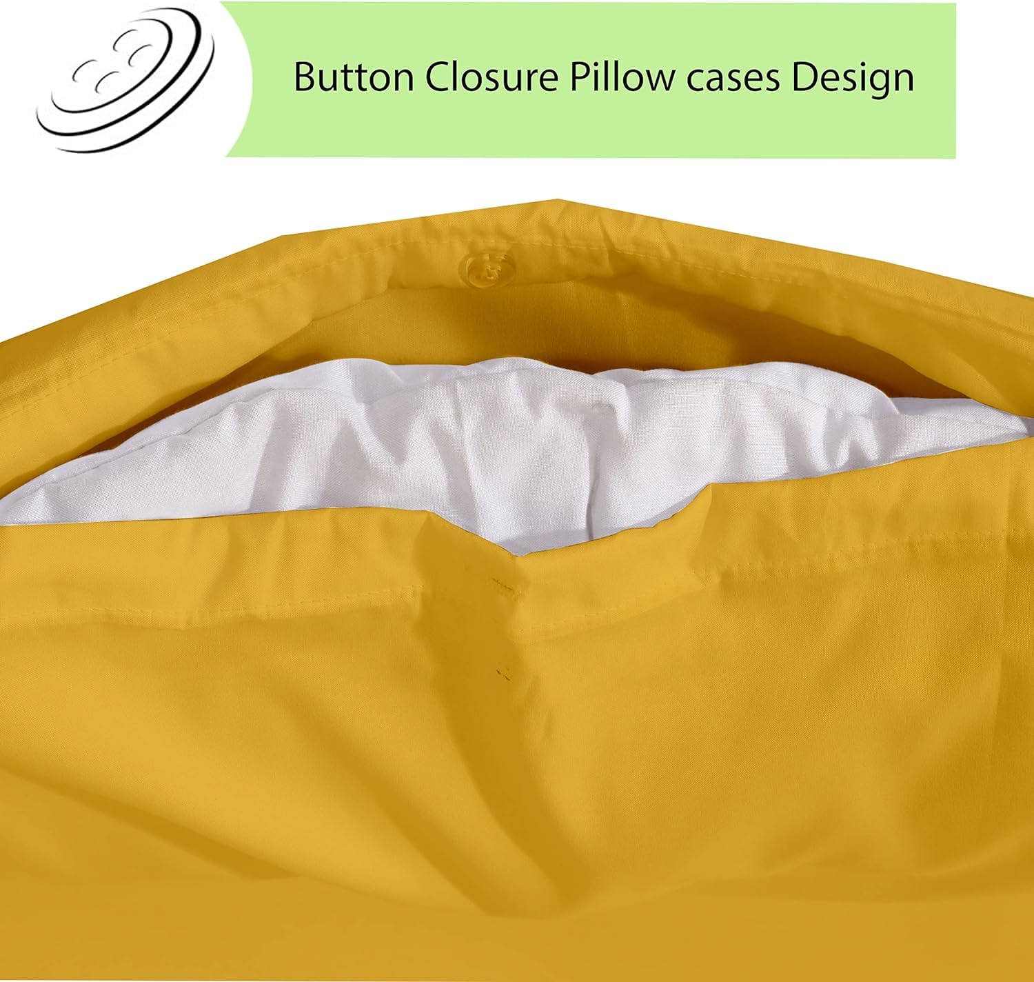 APEX FURNISHINGS Double Duvet Cover Sets - 100% Brushed Microfiber Bedding Quilt Cover with Pillowcases - Ochre - Image 4