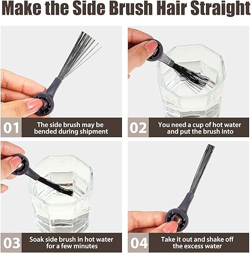 Miniatura 3 de 8 piezas de repuesto de cepillos laterales compatibles con Shark ION Robot IQ R101AE (RV1001AE), RV1100, RV1101, RV2011DRUS, RV912S, 102KY1000,