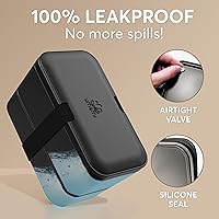 Vista 100 de Umami Bento Lunch Box for Men & Women, Black Lotus, 68 oz