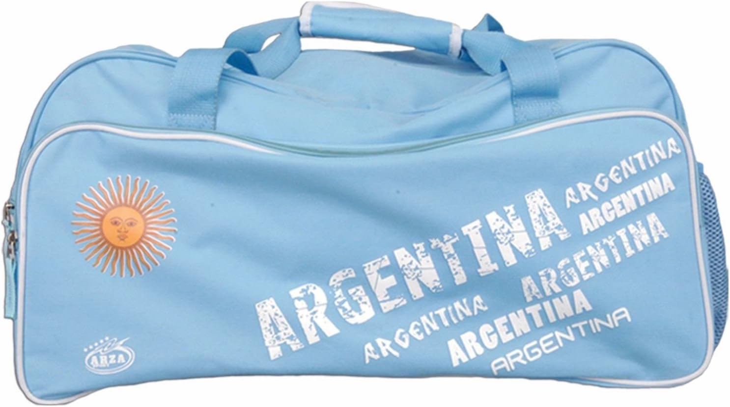 Men’s & Women’s Country Pride Duffle Bag – Sports Gym Travel Bag with Flag Design – Multiple Countries & Colors (Argentina Light Blue)