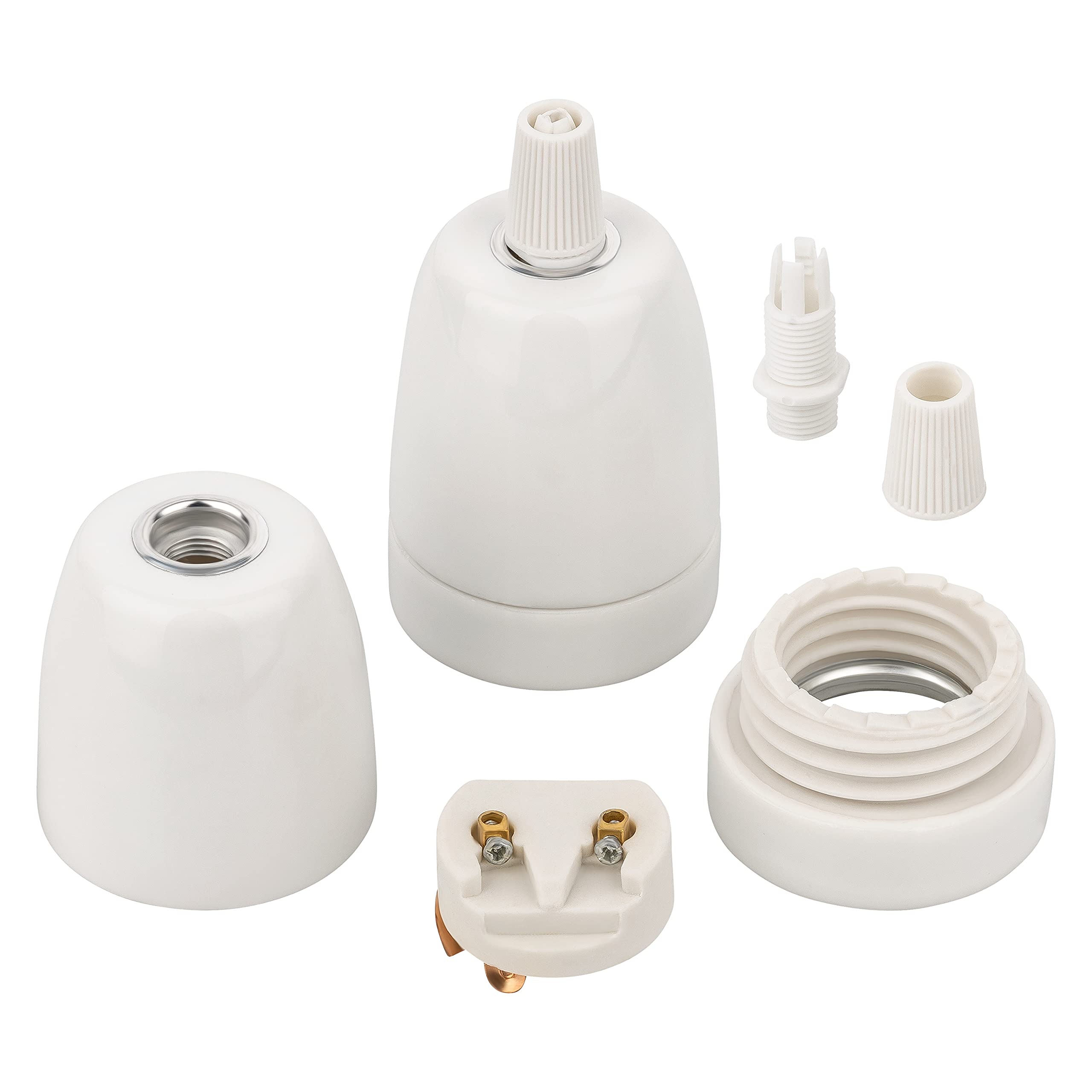 ISOLATECH 20x Ceramiczna oprawka E27 z odciążeniem przewodu