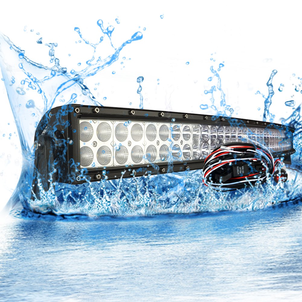 MICTUNING 42" Curved 240W CREE LED Light Bar Combo 17000lm Off Road w/waterproof Switch Wiring Harness