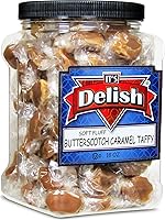 Vista 1 de Its Delish - Caramelo gourmet de caramelo de mantequilla – Tarro jumbo de 18 onzas – Caramelo marrón suave hecho a mano envuelto individualmente