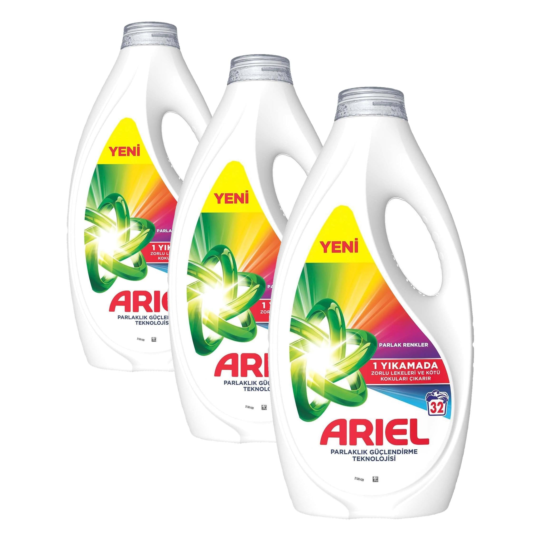 Ariel Sıvı Çamaşır Deterjanı Renklilere Özel 32 Yıkama (3 paketi)