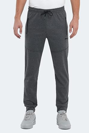 Slazenger ONLY IN Erkek Fermuar Cepli Gri Eşofman Altı