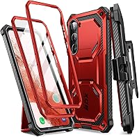 Vista 15 de i-Blason Armorbox - Funda para Samsung Galaxy S23 con soporte y clip para el cinturón, protector de pantalla integrado, 2 marcos frontales