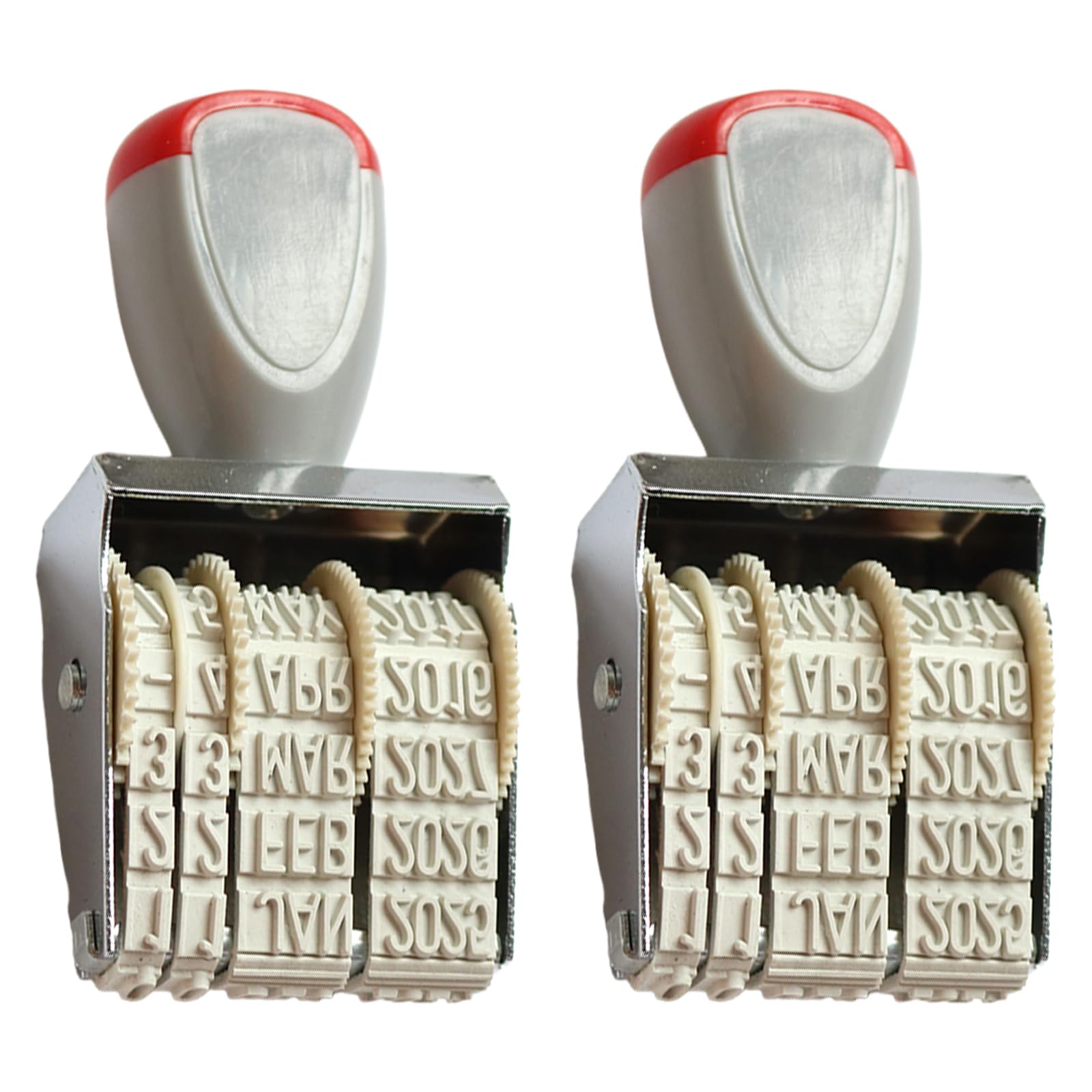 2Pcs English Date Stampers Adjustable ABS Stamper Line Dater Multifunction Stamper for Packaging Mailing Document Date
