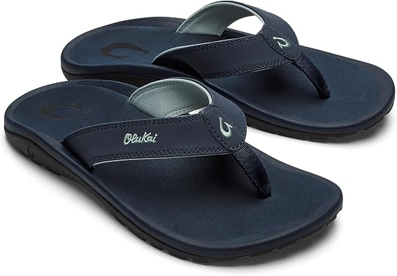 OLUKAI Ohana Men's Sandals, Water Resistant Flip Flops with Arch Support, Lightweight Comfort for Beach & Travel, Enhanced Traction for Wet Surfaces