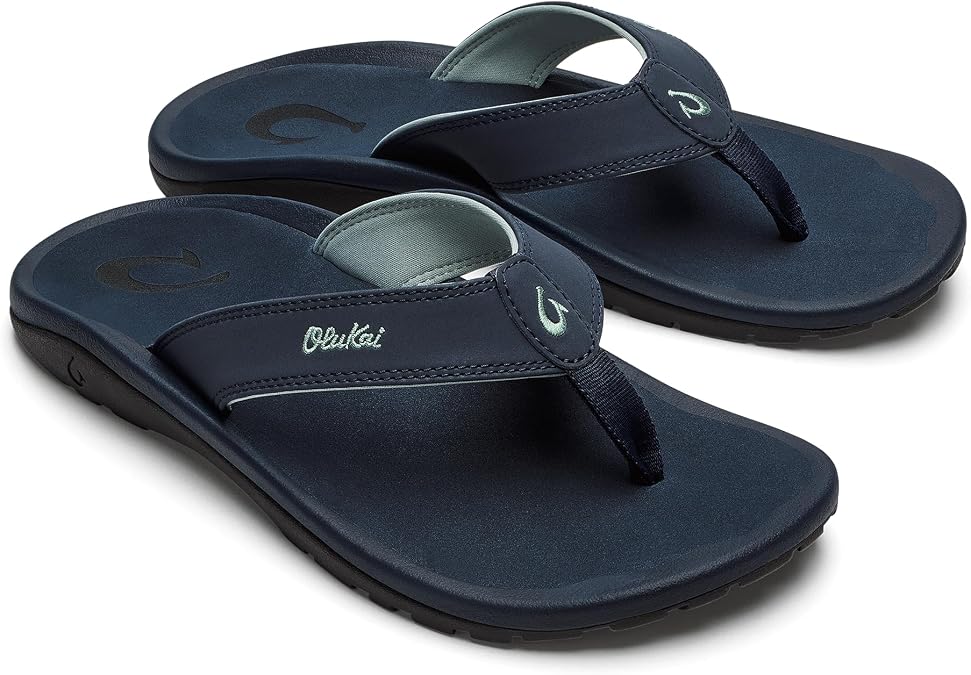 OLUKAI Ohana Men's Sandals, Water Resistant Flip Flops with Arch Support, Lightweight Comfort for Beach & Travel, Enhanced Traction for Wet Surfaces