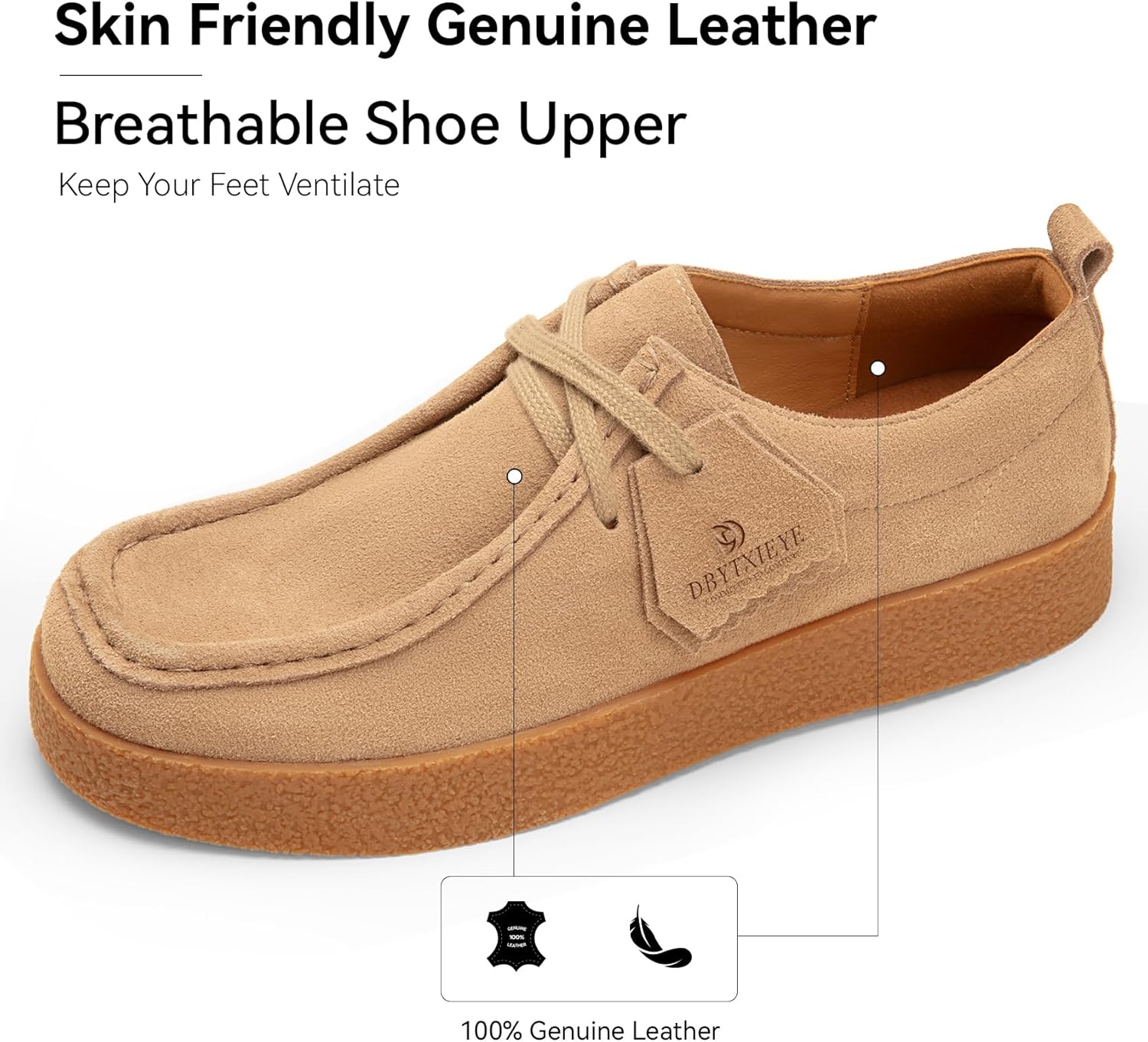 Women’s Genuine Leather Oxford Shoes – Memory Foam Loafers with Arch Support – Lightweight Non-Slip Casual Work Shoes - Image 2