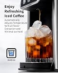 KIDISLE Hot & Cafetière Iced avec décor gras, cafetière à service unique pour la tasse K et les sols, 6-14 Oz Tailles de bras, 50 Réservoir d'eau amovible Oz, noir