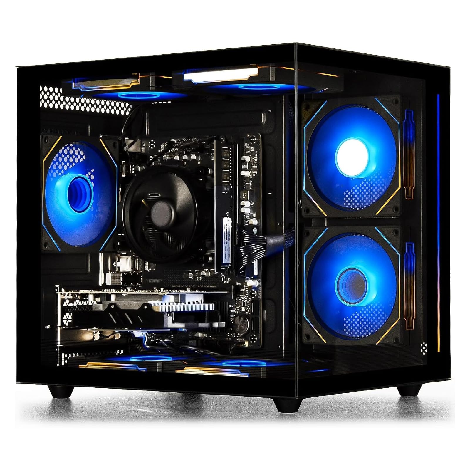 suevery Prebuilt Desktop Computer Gaming PC Black