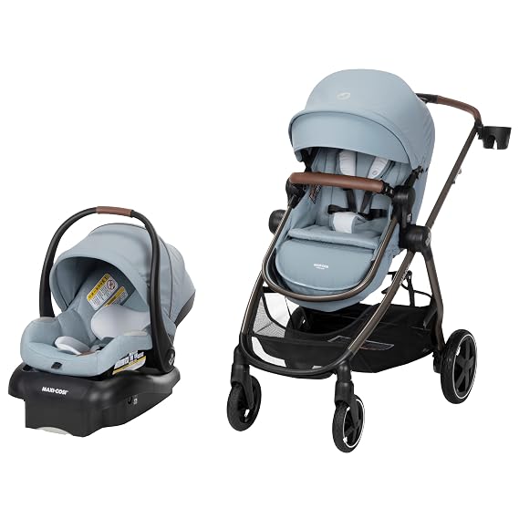 Maxi-Cosi Zelia Luxe 5-in-1 Modular Travel System, Choose Between 5 Modes of use & Mico 30 Stand-Alone Additional Infant Car Seat Base, Black, One Size